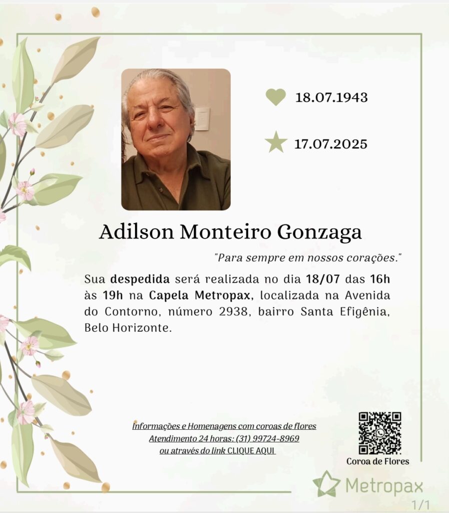 nota de falecimento adilson monteiro gonzaga